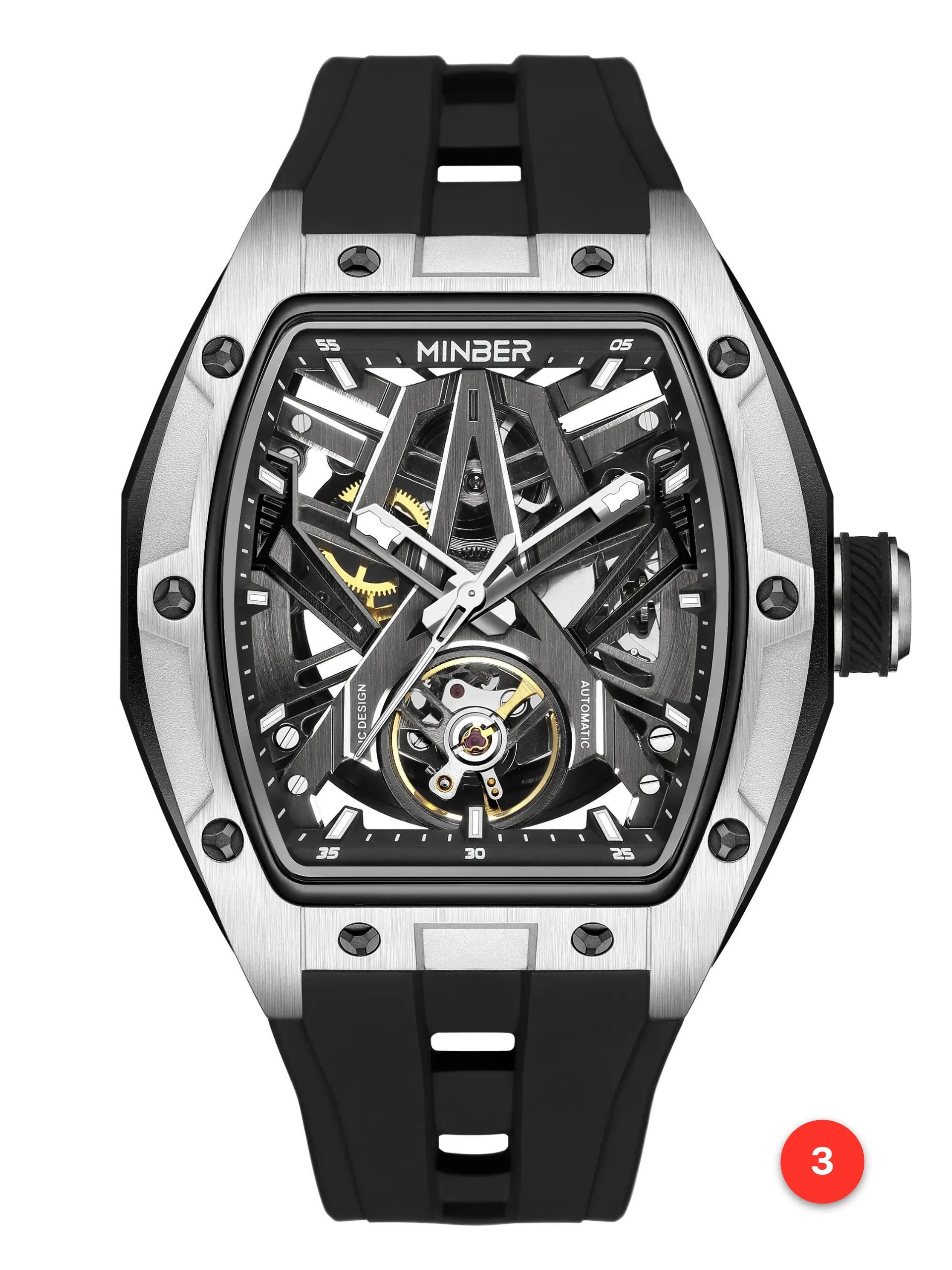 Men's 316L sapphire silicone automatic watches available for wholesale model 1