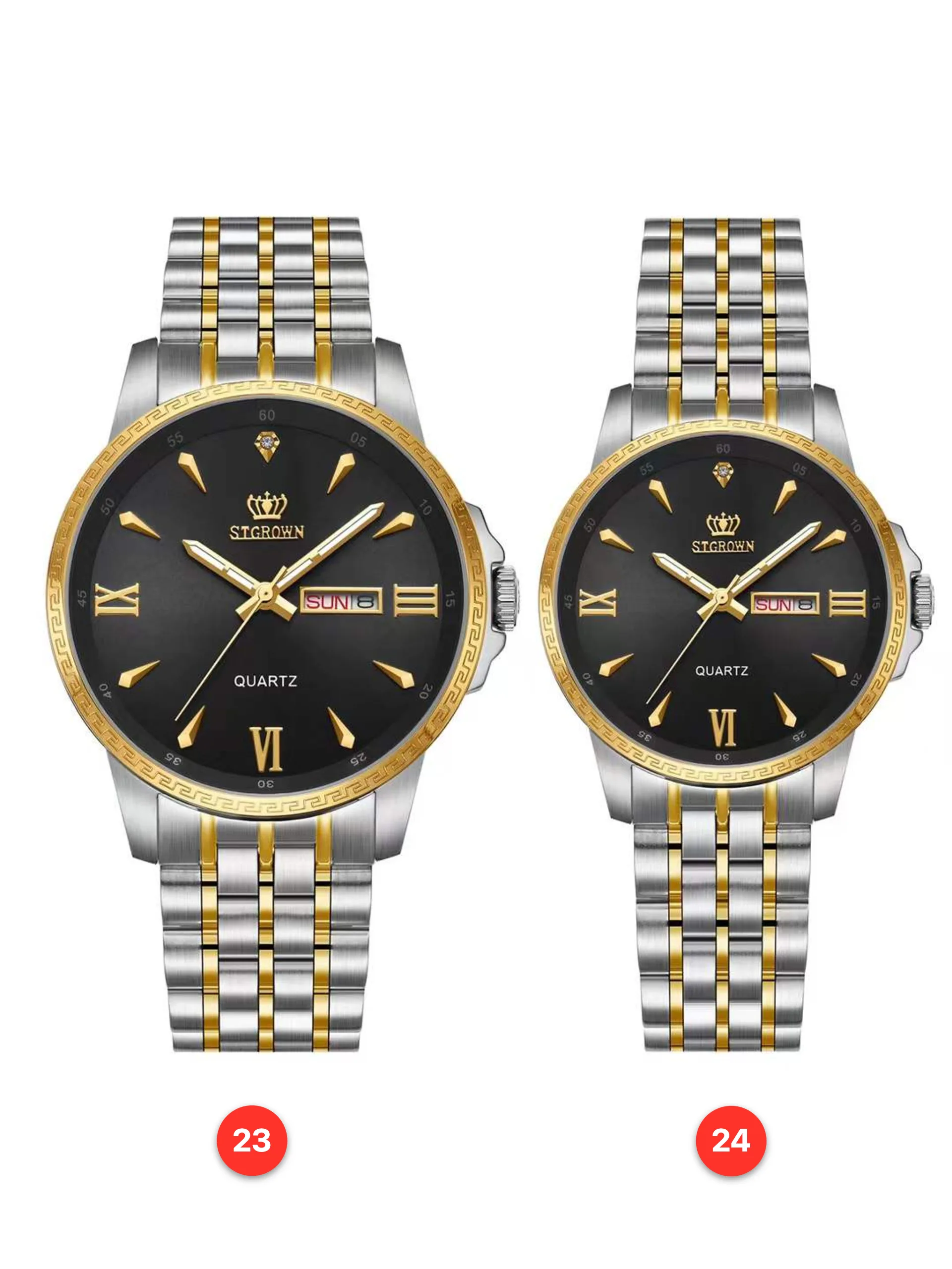 Couple 316L sapphire stainless steel quartz watches available for wholesale model 1