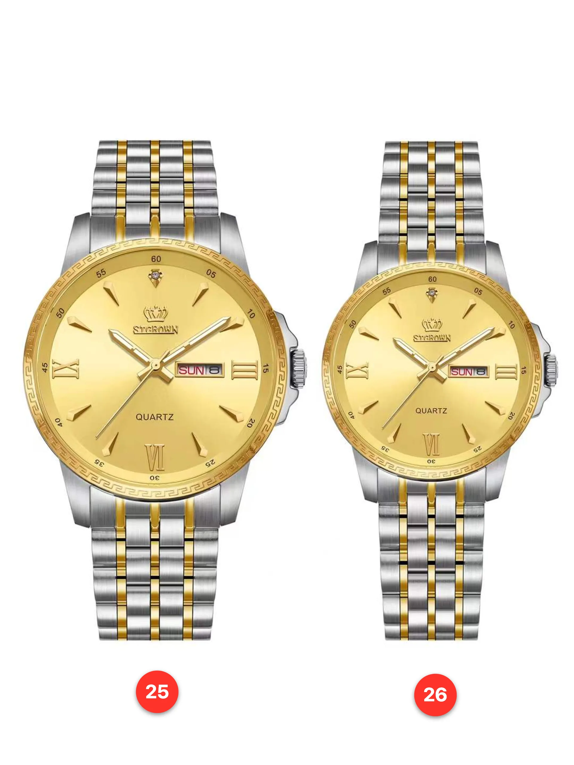 Couple 316L sapphire stainless steel quartz watches available for wholesale model 1