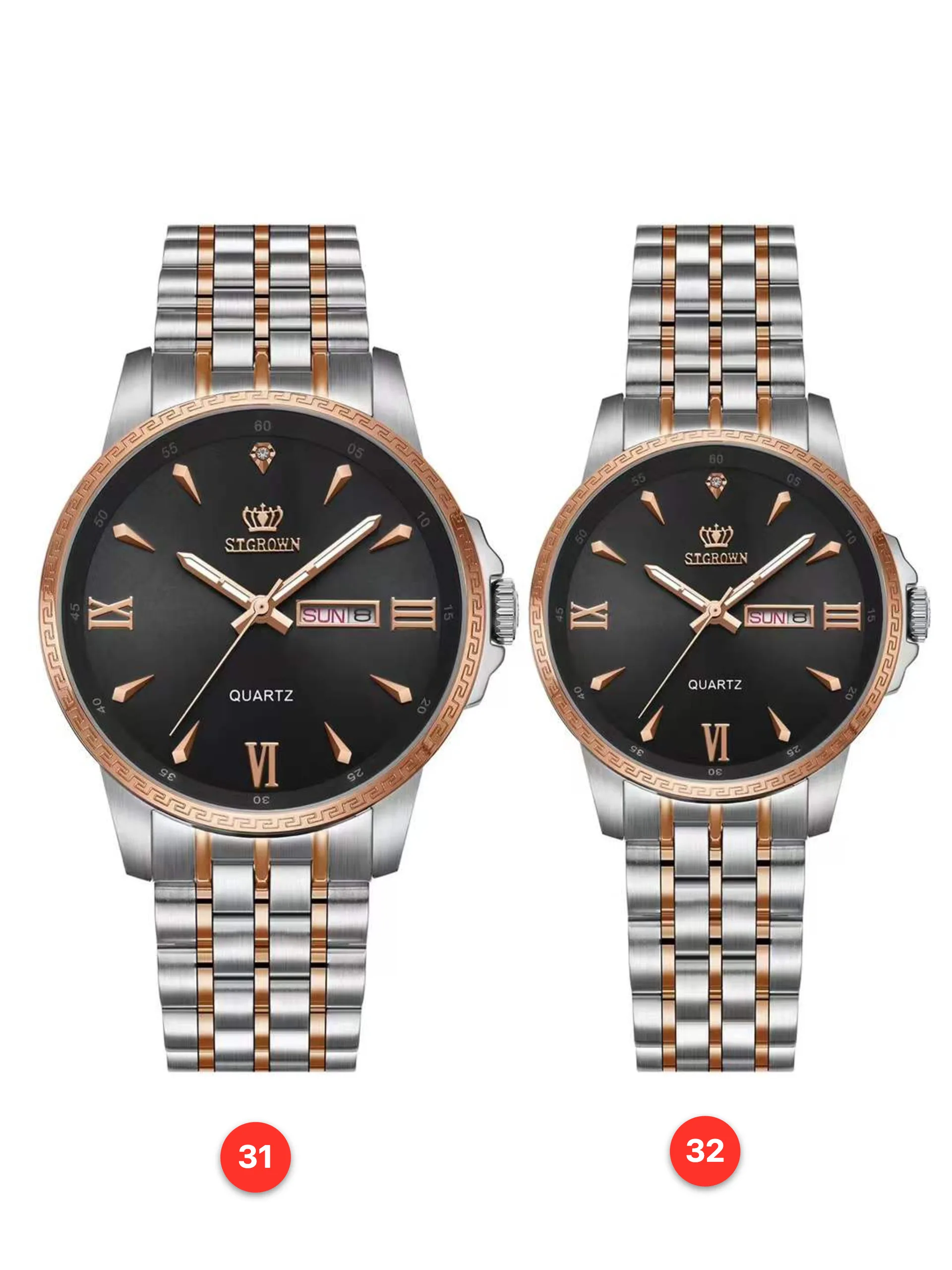Couple 316L sapphire stainless steel quartz watches available for wholesale model 1