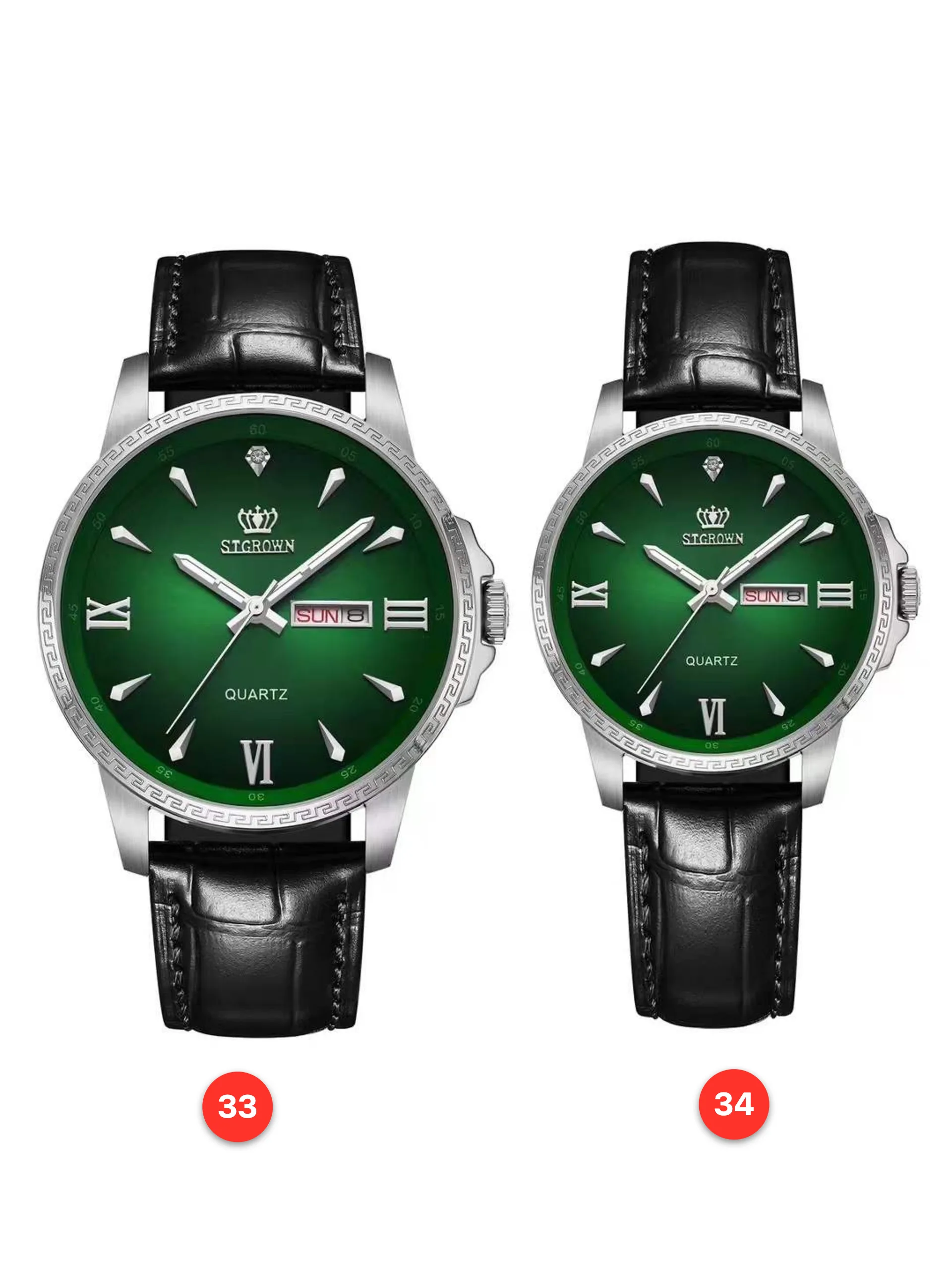 Couple 316L sapphire leather quartz watches available for wholesale model 1