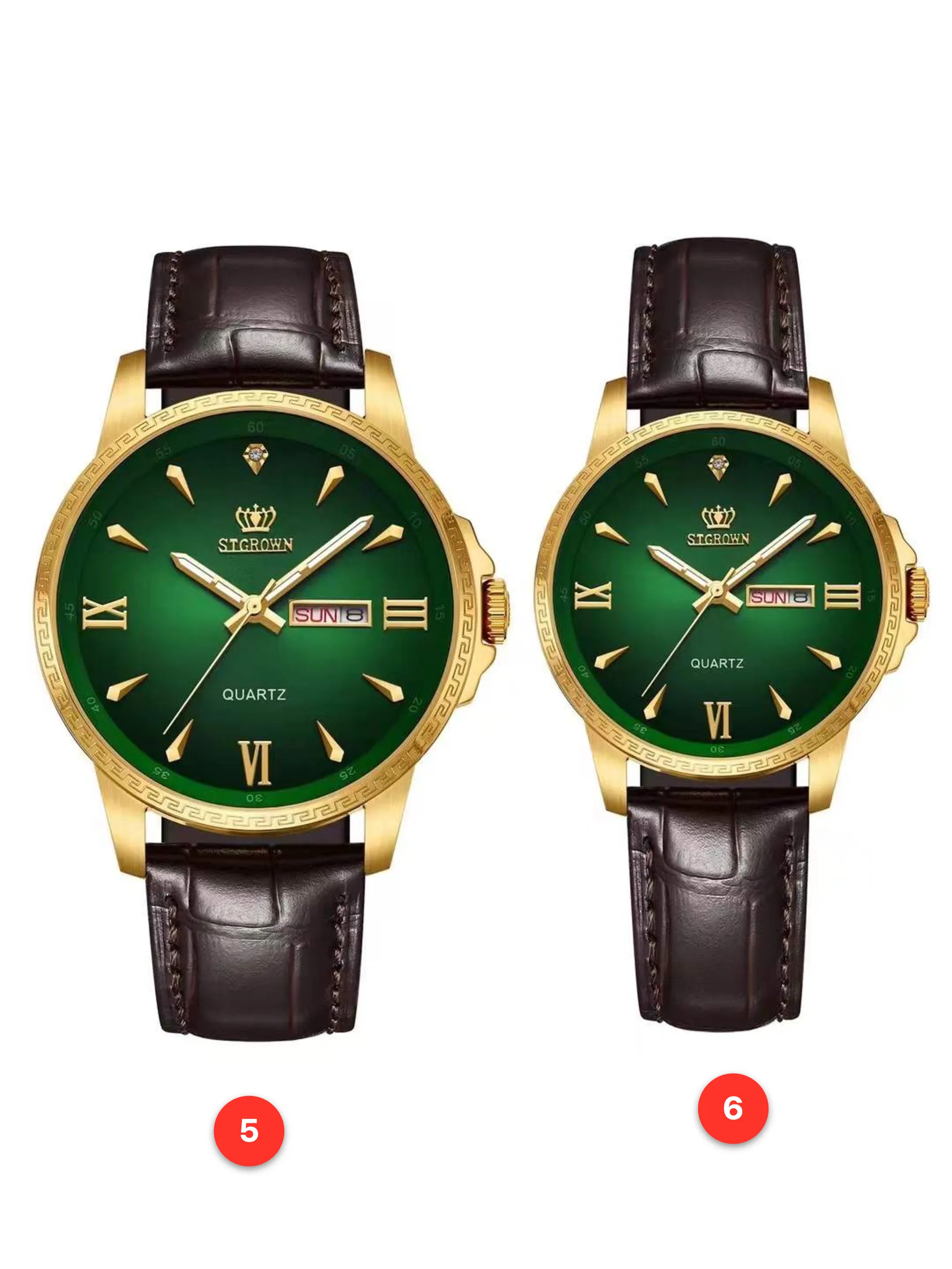 Couple 316L sapphire leather quartz watches available for wholesale model 1