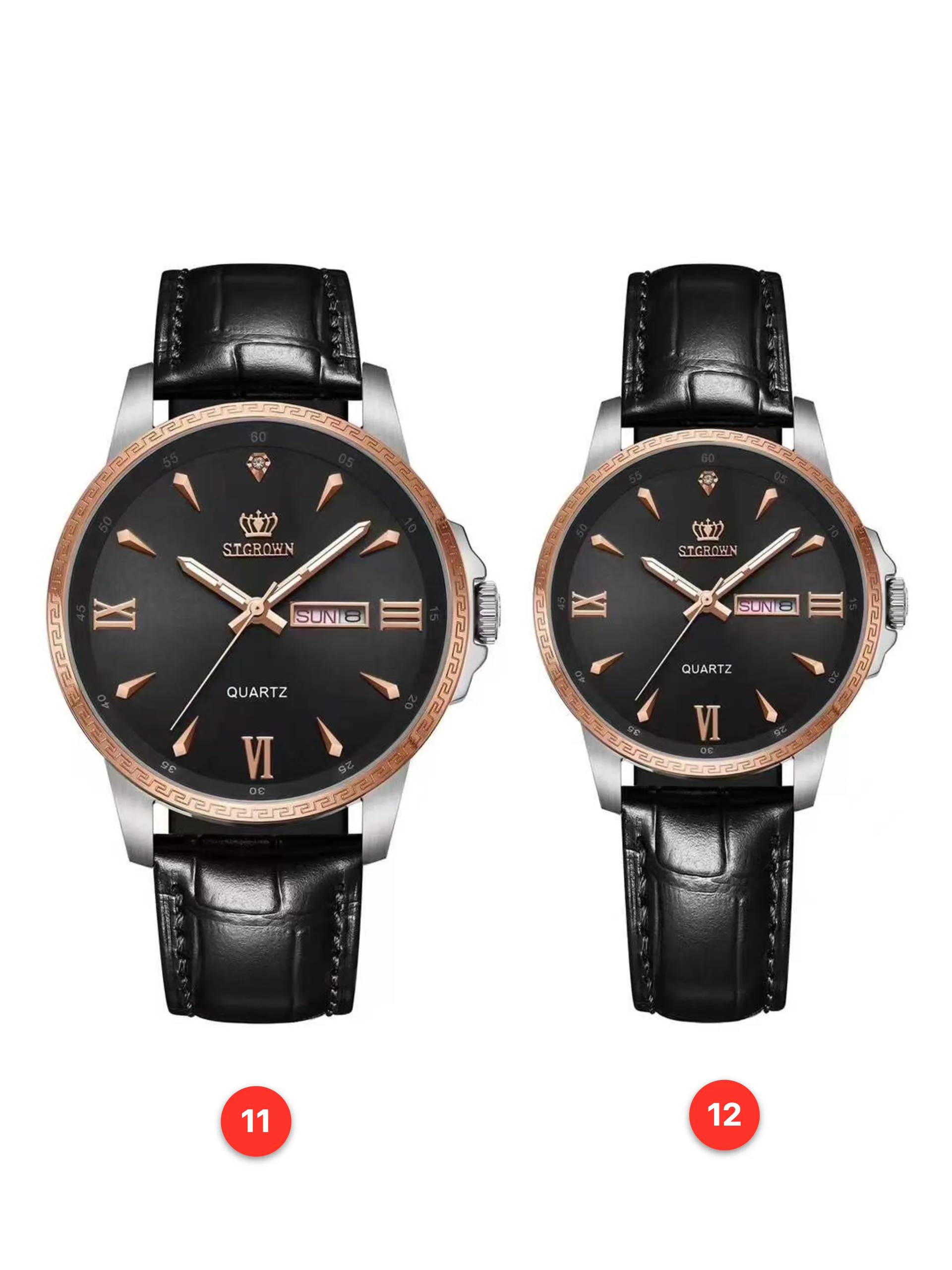 Couple 316L sapphire leather quartz watches available for wholesale model 1