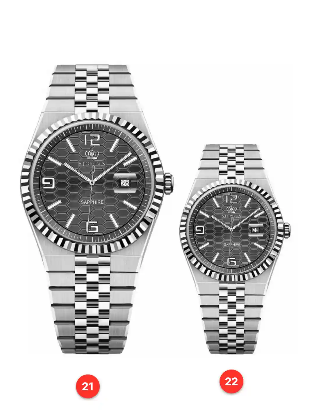 Couple 316L sapphire stainless steel quartz watches available for wholesale model 1