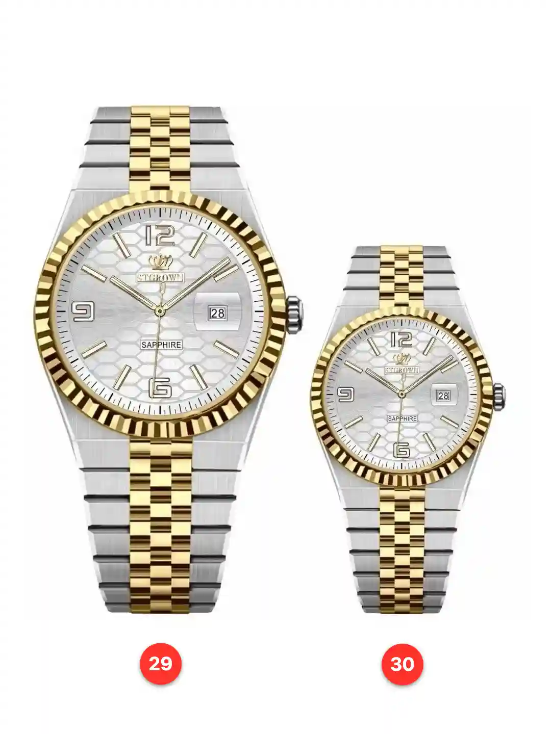 Couple 316L sapphire stainless steel quartz watches available for wholesale model 1