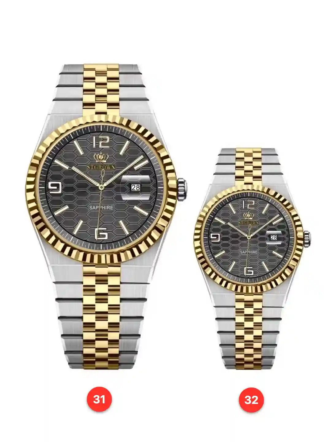 Couple 316L sapphire stainless steel quartz watches available for wholesale model 1