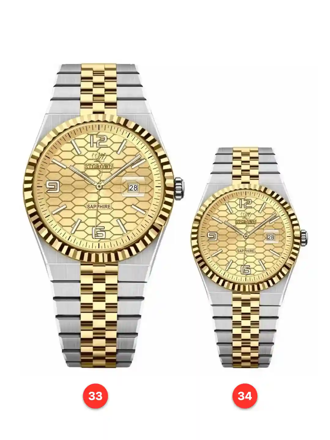 Couple 316L sapphire stainless steel quartz watches available for wholesale model 1