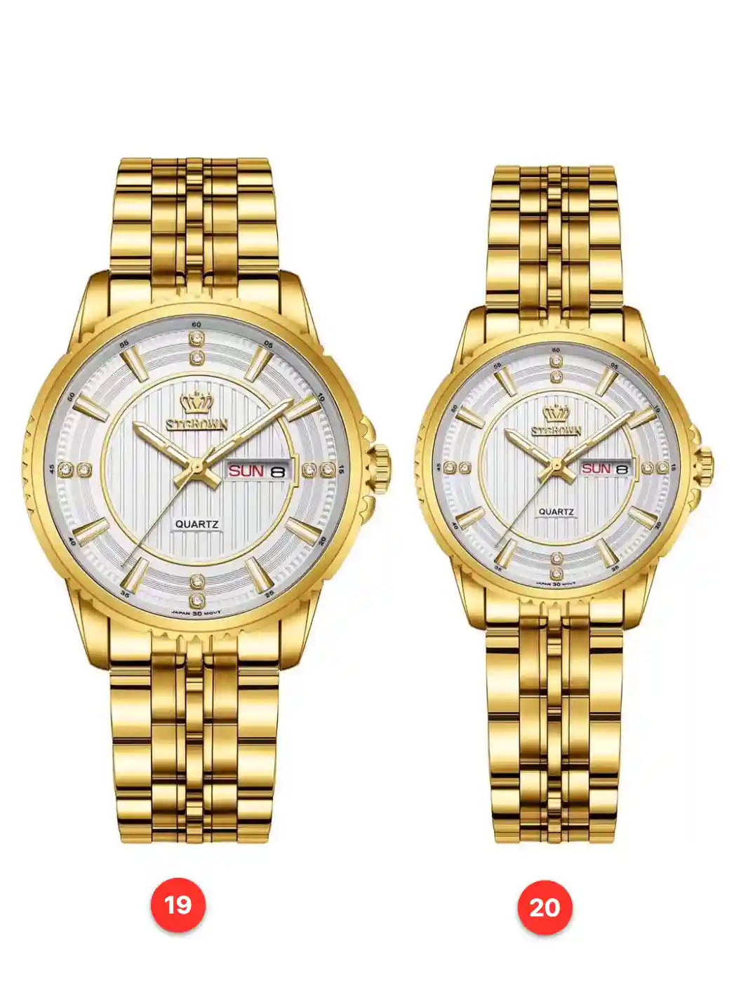 Couple 316L sapphire stainless steel quartz watches available for wholesale model 1