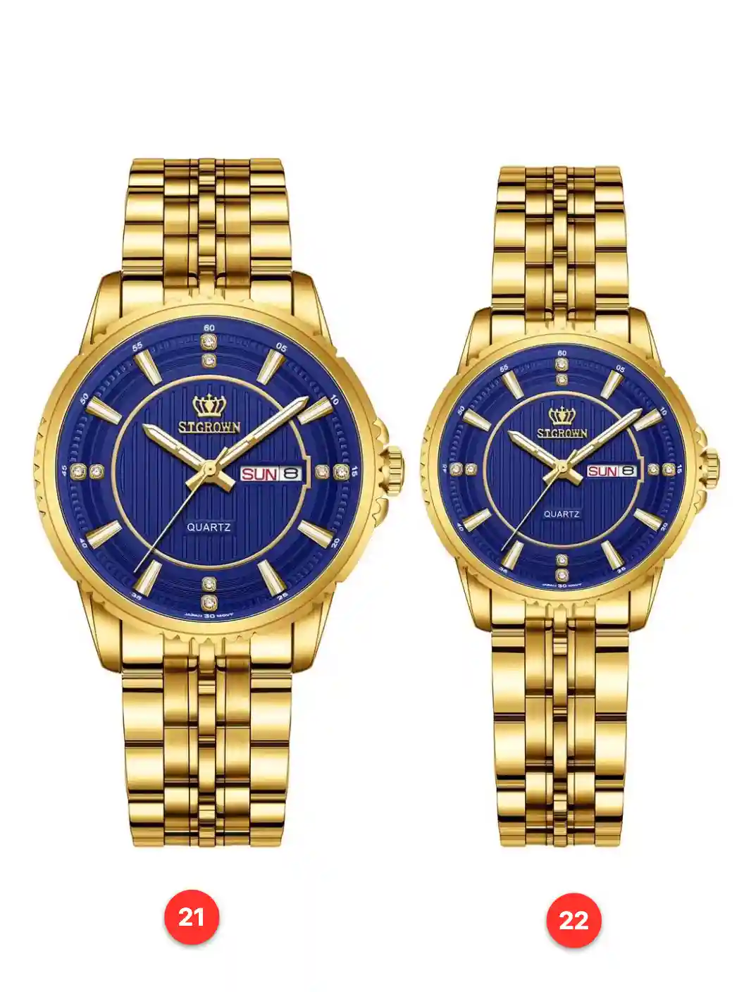 Couple 316L sapphire stainless steel quartz watches available for wholesale model 1