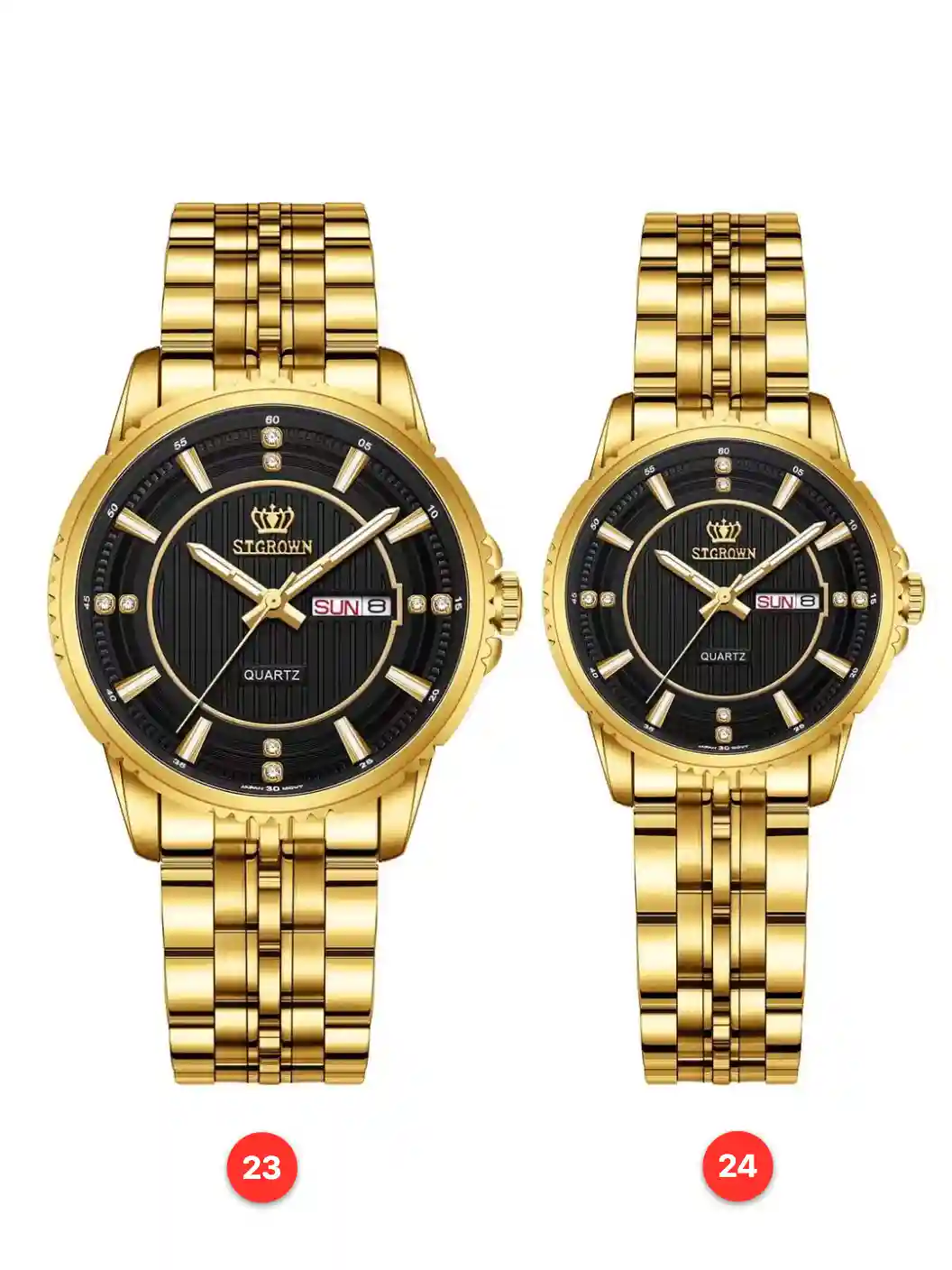 Couple 316L sapphire stainless steel quartz watches available for wholesale model 1