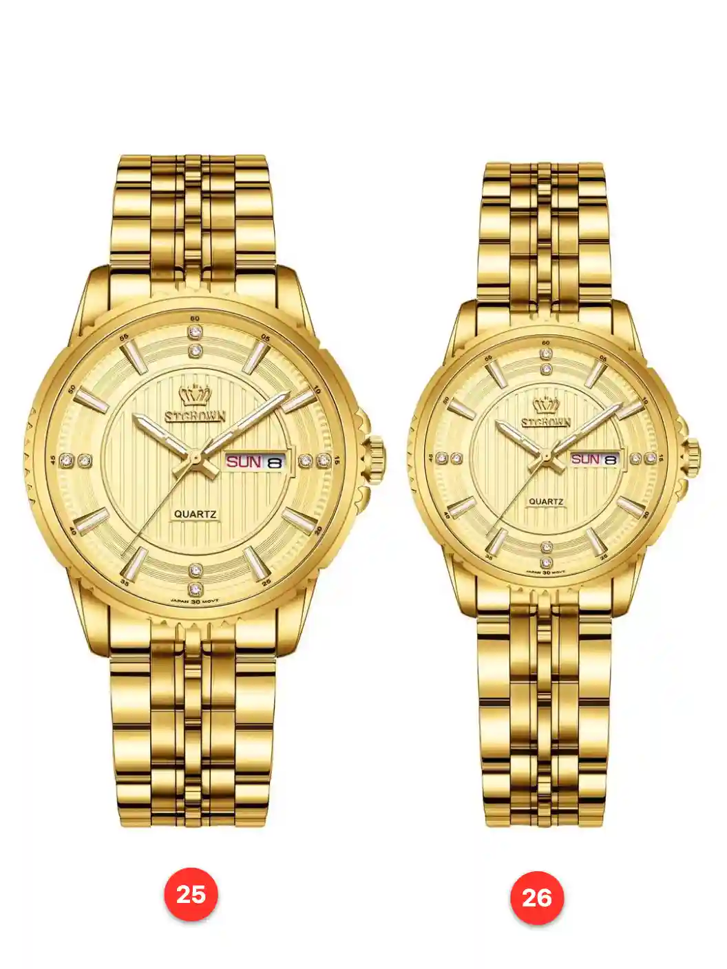 Couple 316L sapphire stainless steel quartz watches available for wholesale model 1