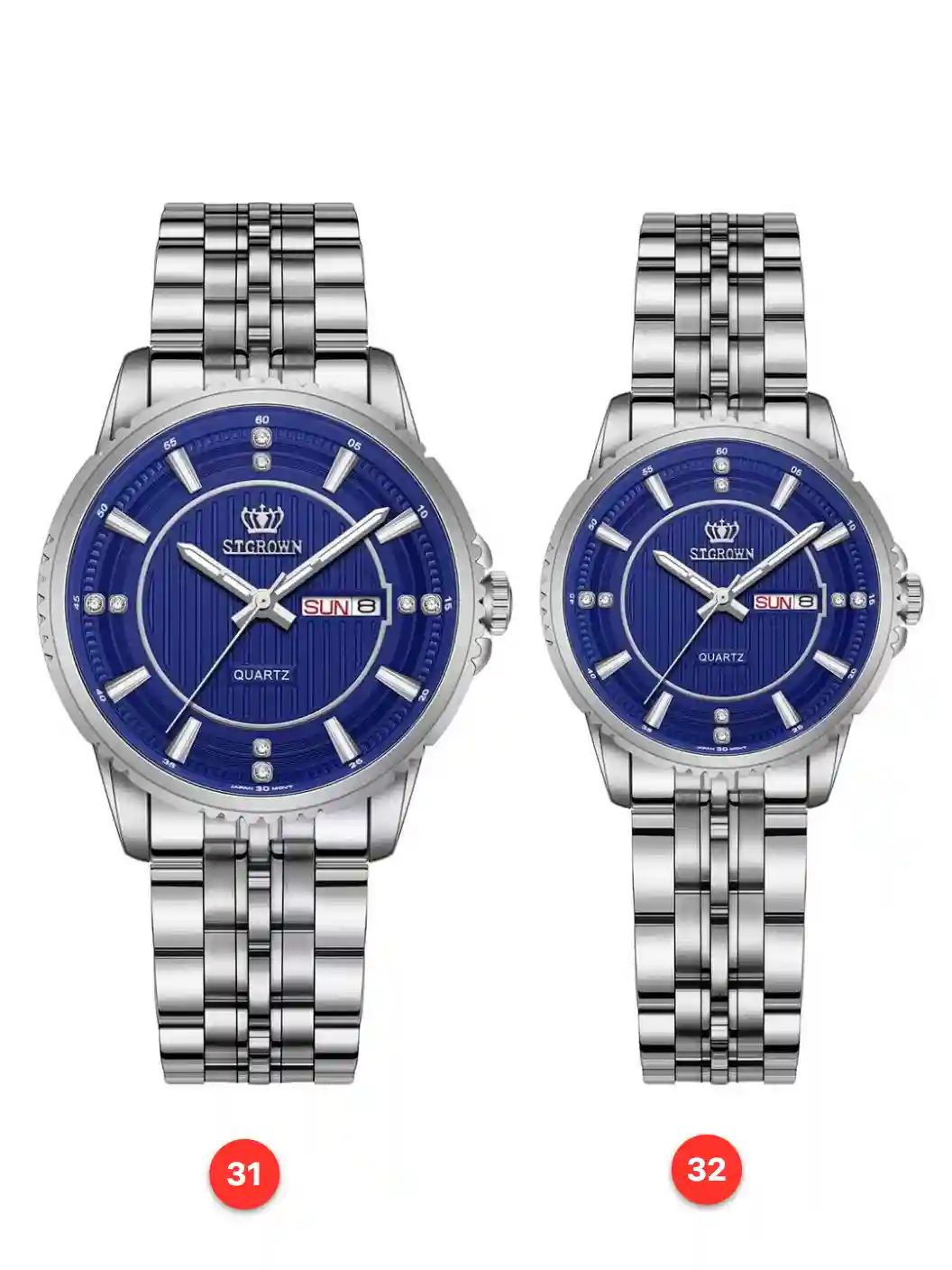 Couple 316L sapphire stainless steel quartz watches available for wholesale model 1