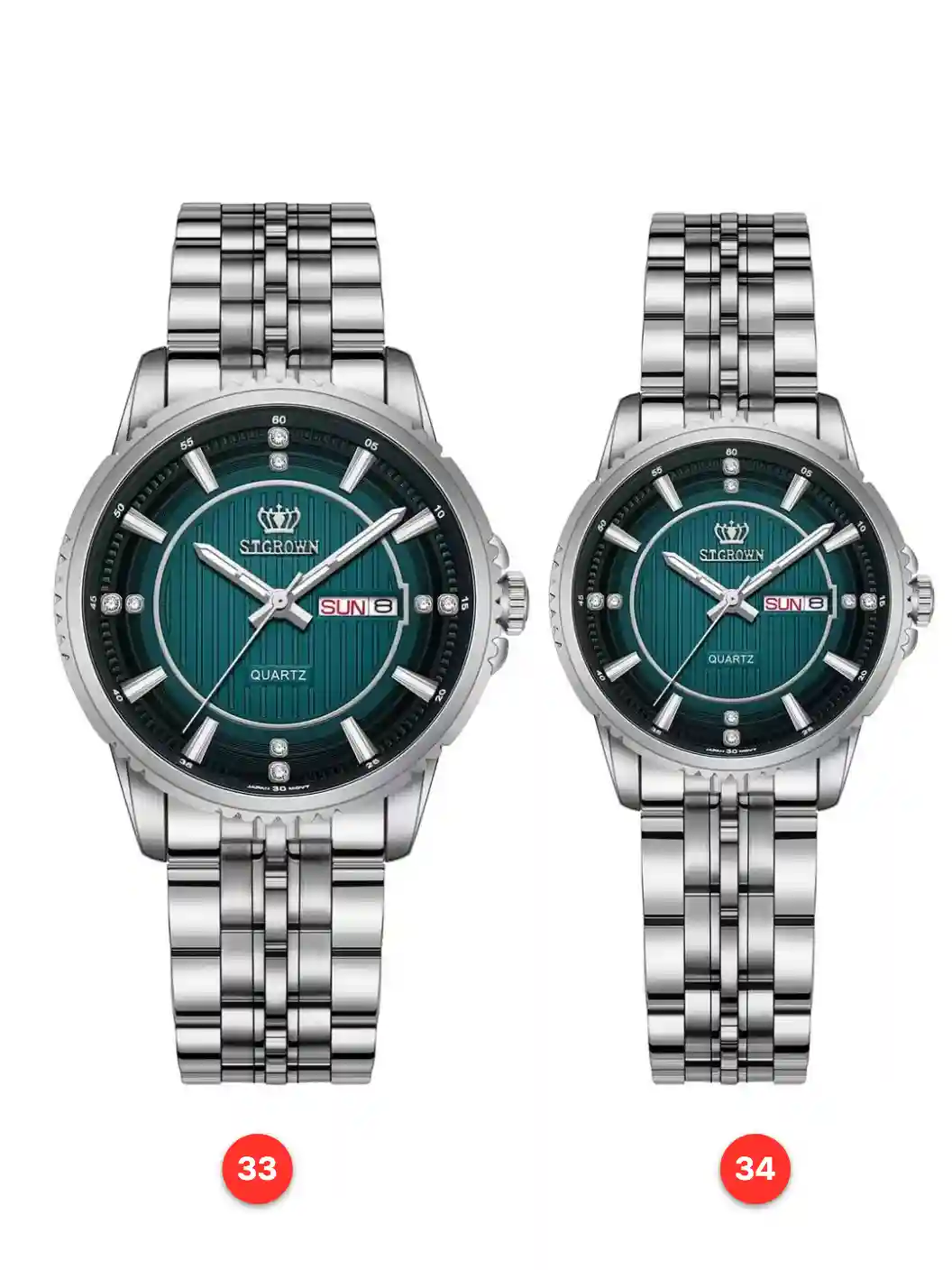 Couple 316L sapphire stainless steel quartz watches available for wholesale model 1