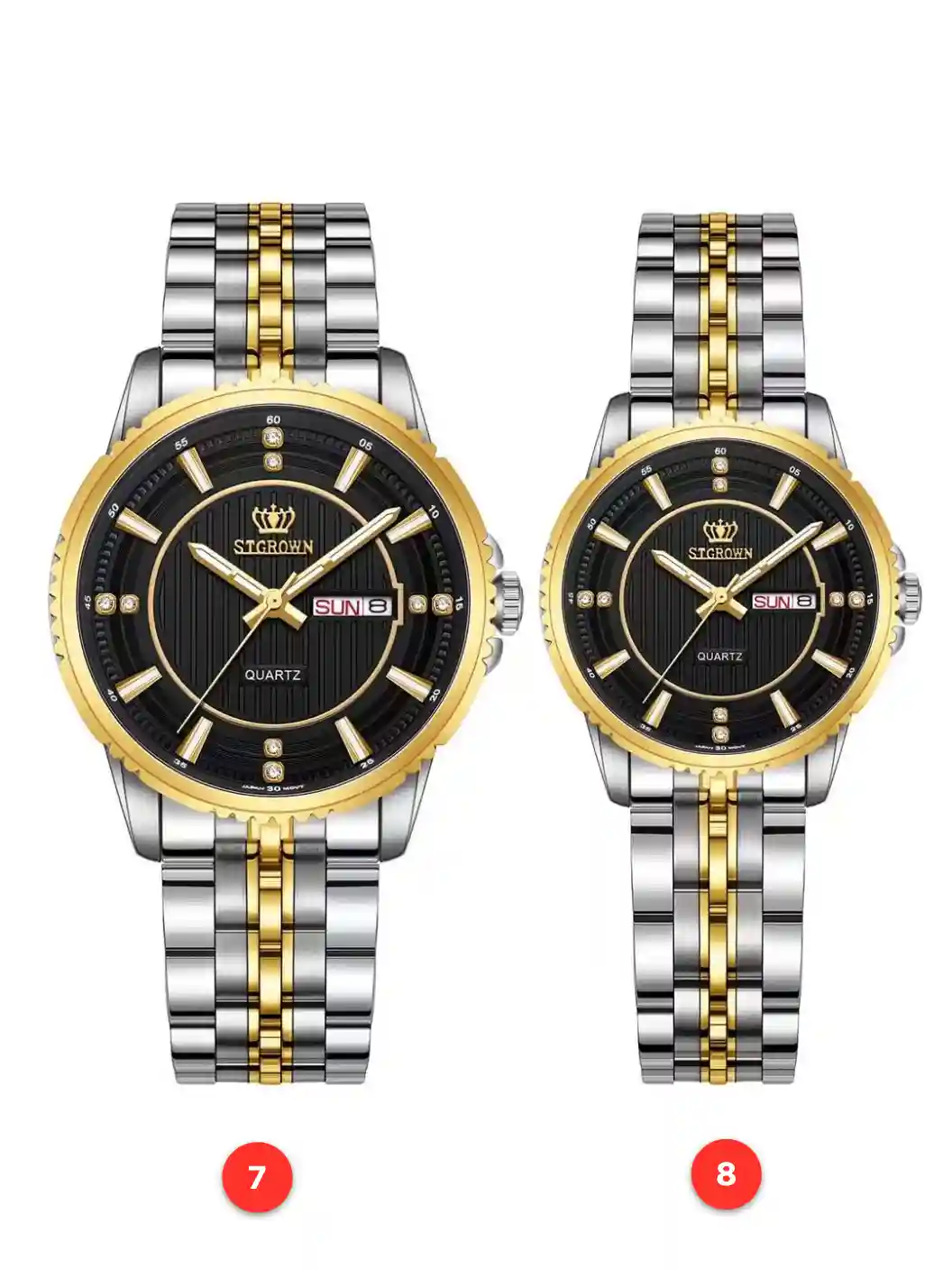 Couple 316L sapphire stainless steel quartz watches available for wholesale model 1