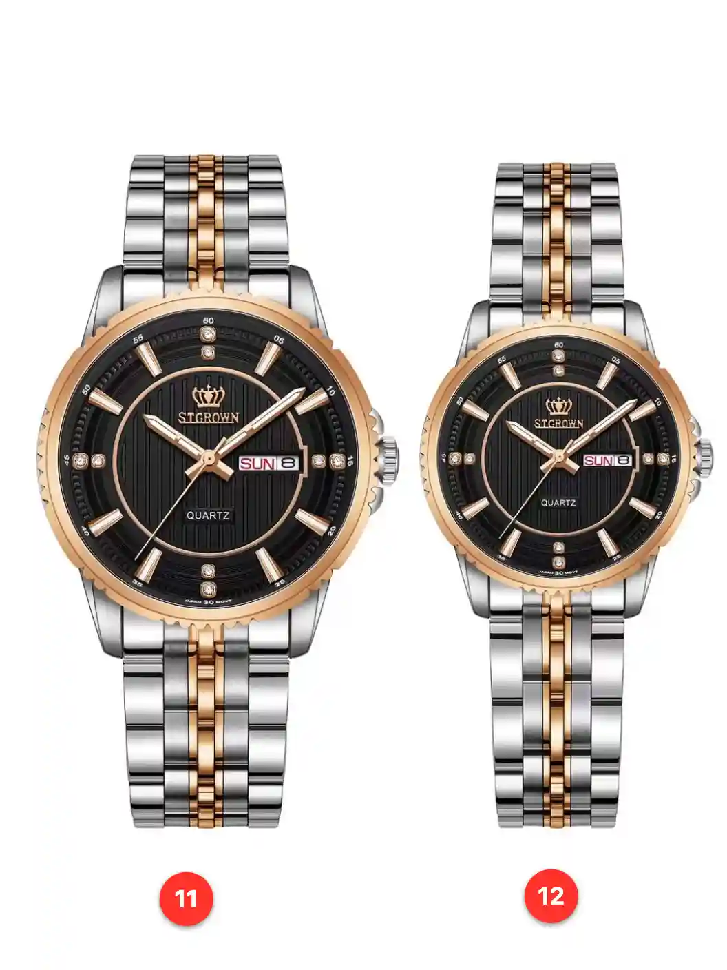 Couple 316L sapphire stainless steel quartz watches available for wholesale model 1