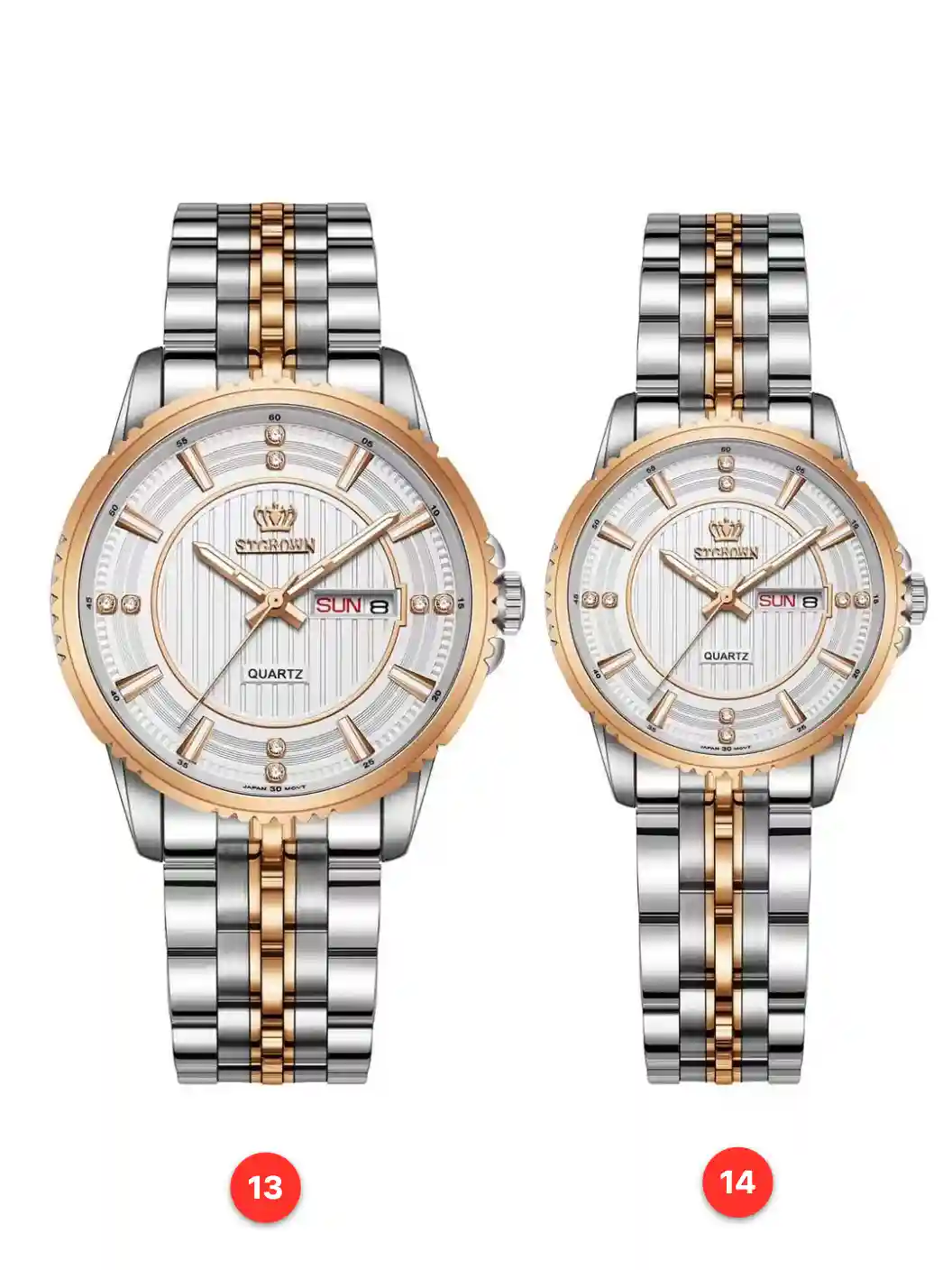 Couple 316L sapphire stainless steel quartz watches available for wholesale model 1