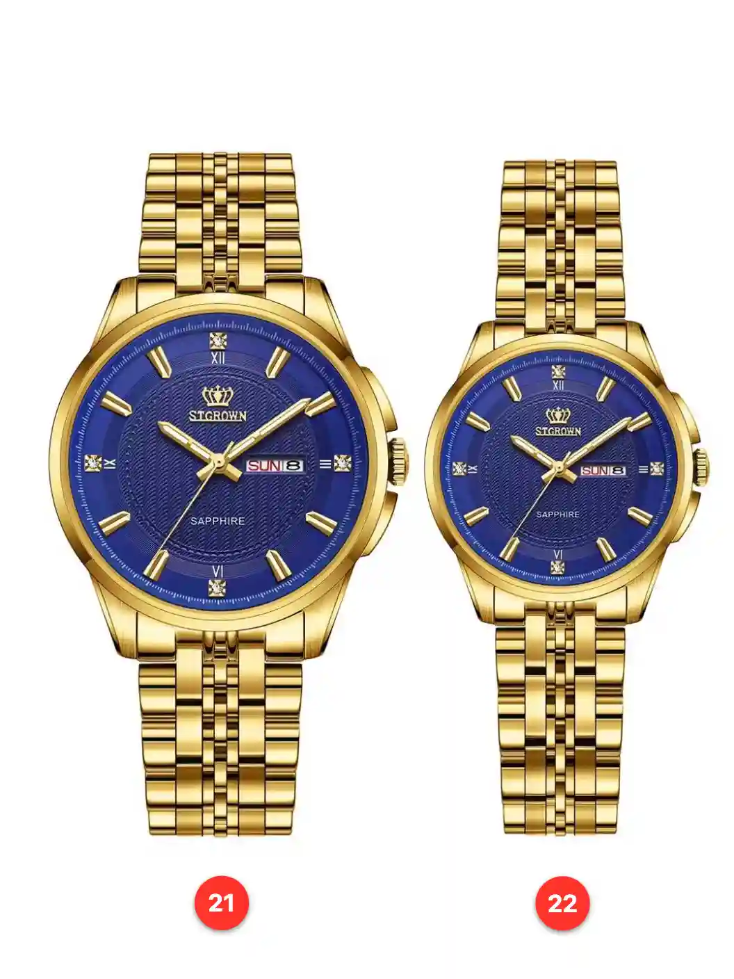 Couple 316L sapphire stainless steel quartz watches available for wholesale model 1