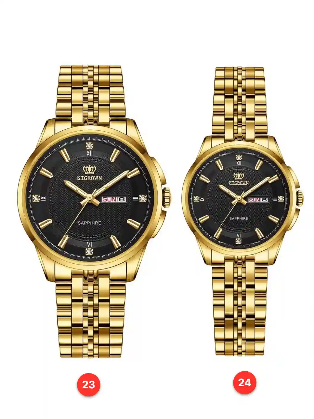 Couple 316L sapphire stainless steel quartz watches available for wholesale model 1