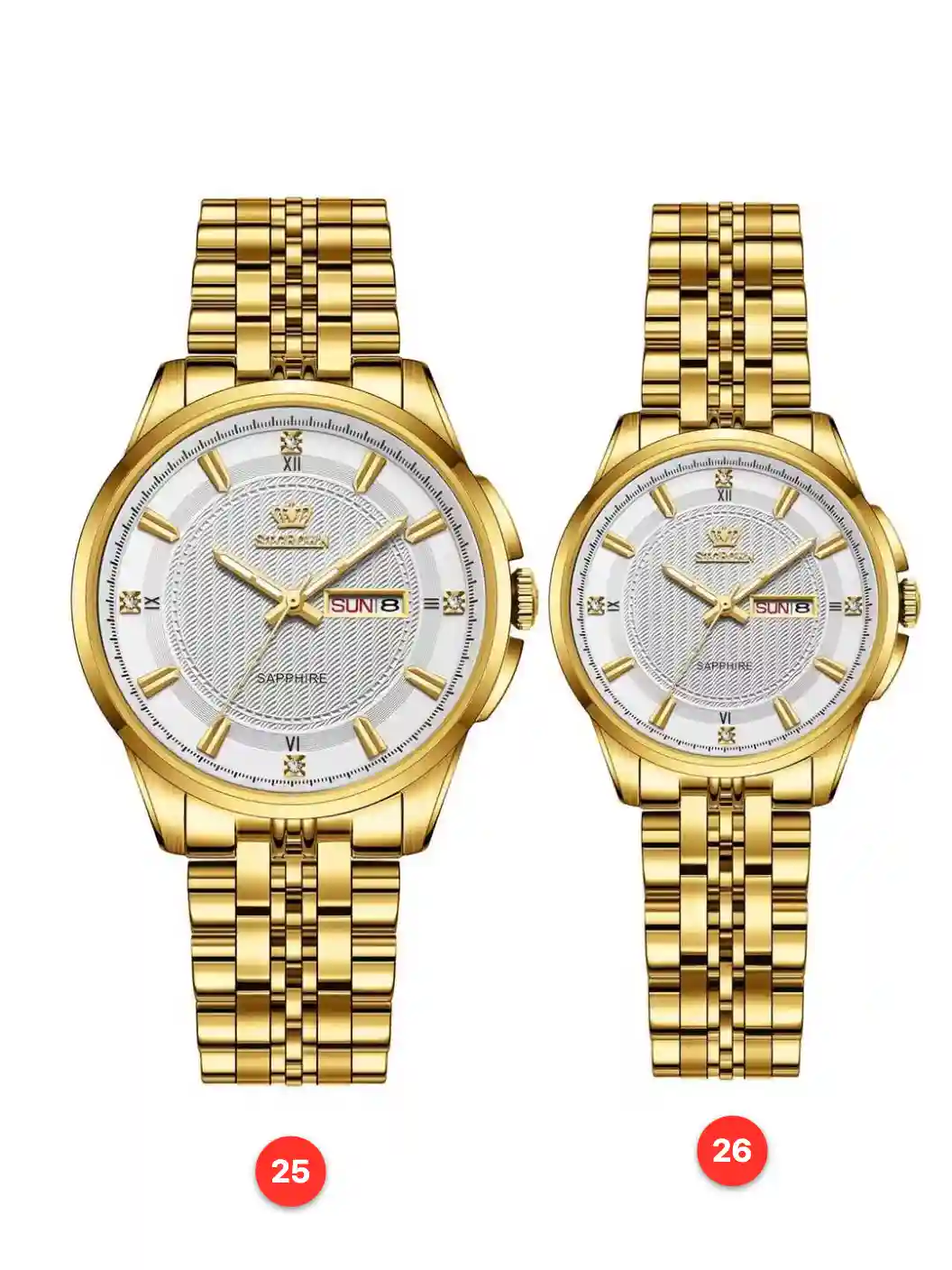Couple 316L sapphire stainless steel quartz watches available for wholesale model 1