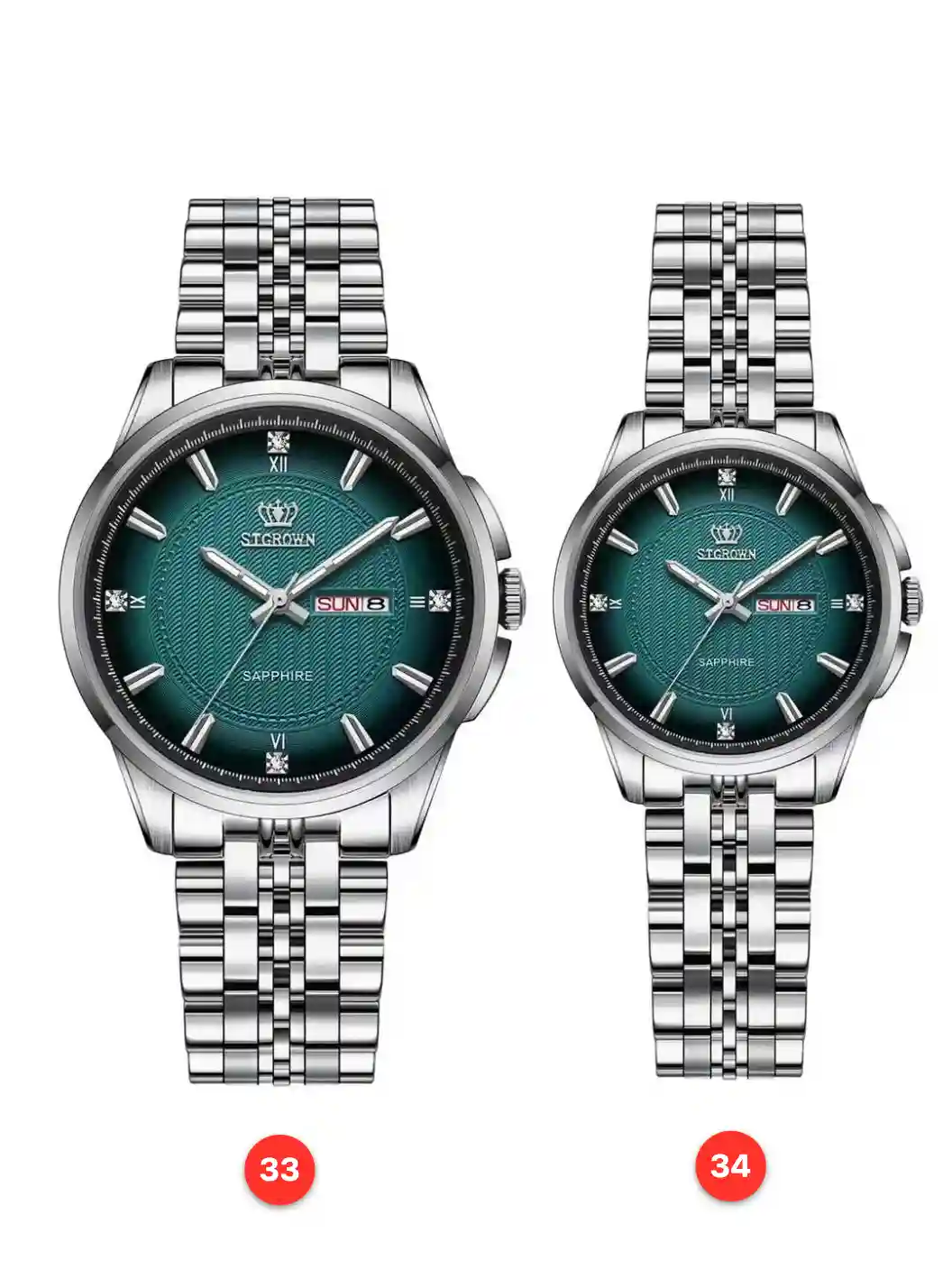Couple 316L sapphire stainless steel quartz watches available for wholesale model 1