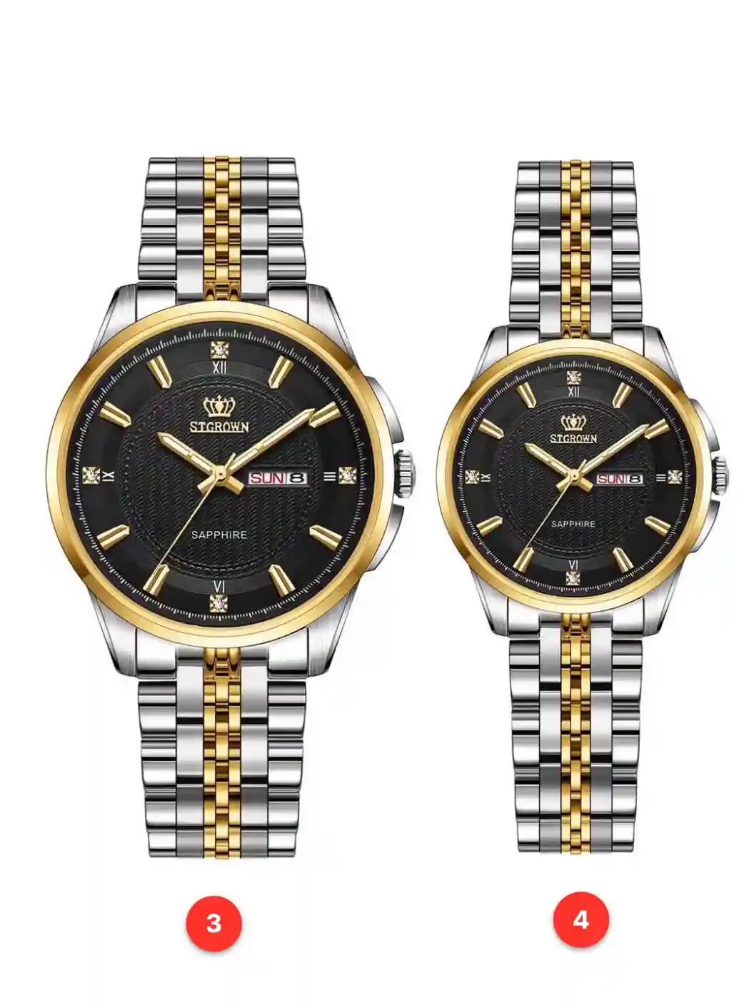 Couple 316L sapphire stainless steel quartz watches available for wholesale model 1
