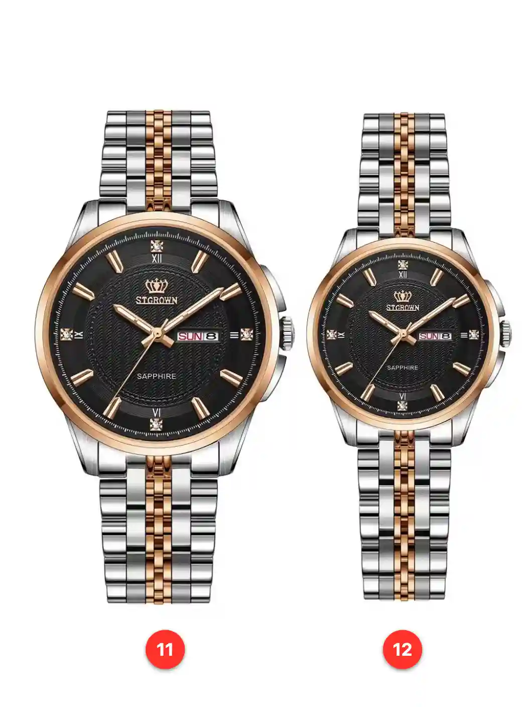Couple 316L sapphire stainless steel quartz watches available for wholesale model 1