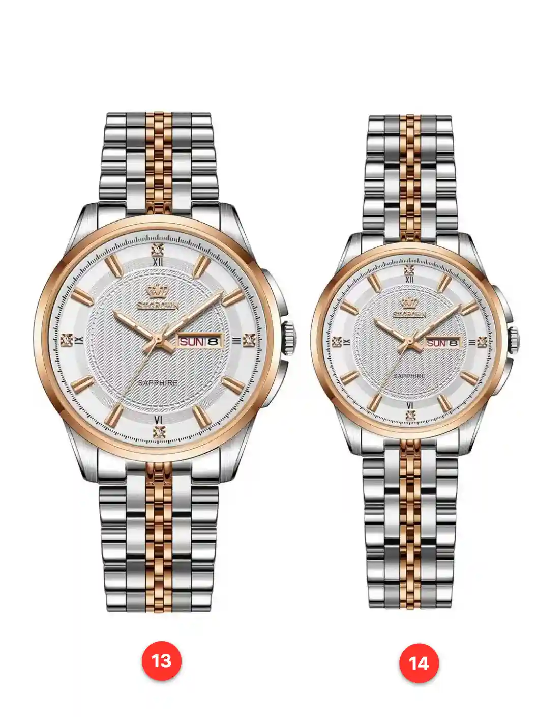 Couple 316L sapphire stainless steel quartz watches available for wholesale model 1