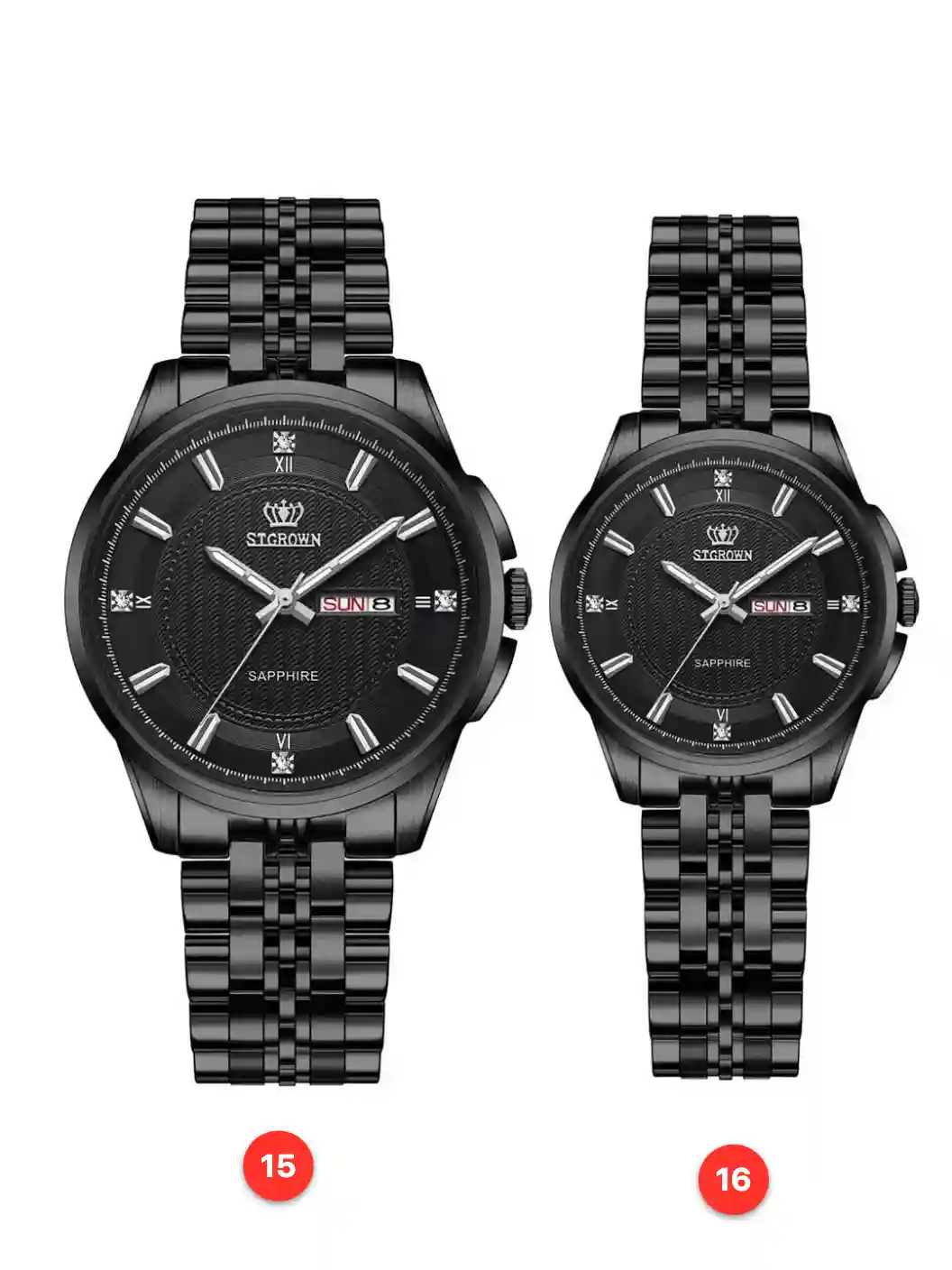 Couple 316L sapphire stainless steel quartz watches available for wholesale model 1
