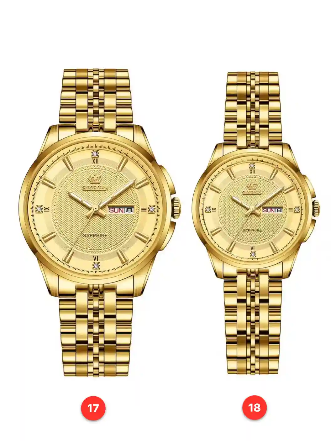 Couple 316L sapphire stainless steel quartz watches available for wholesale model 1