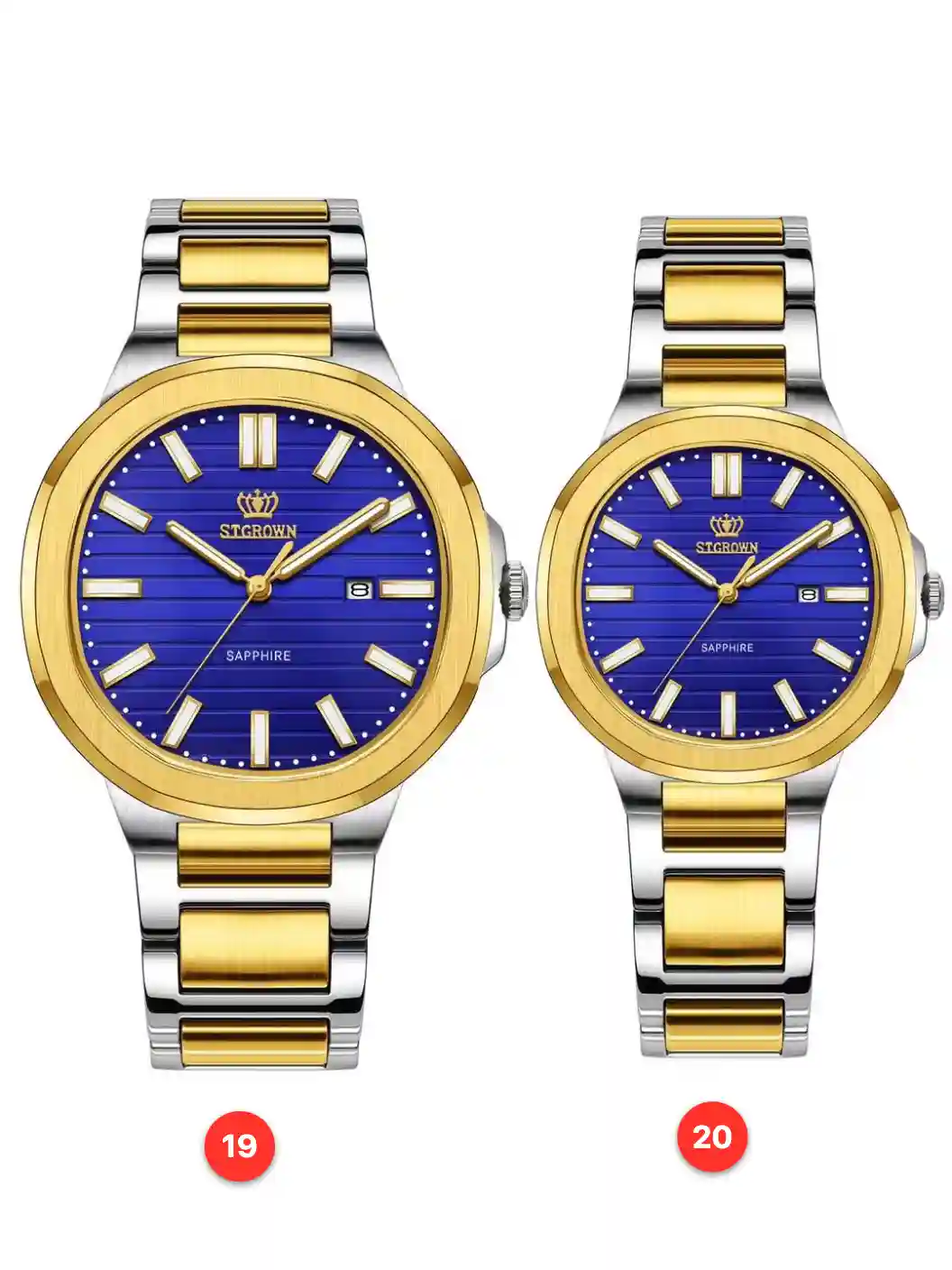 Couple 316L sapphire stainless steel quartz watches available for wholesale model 1
