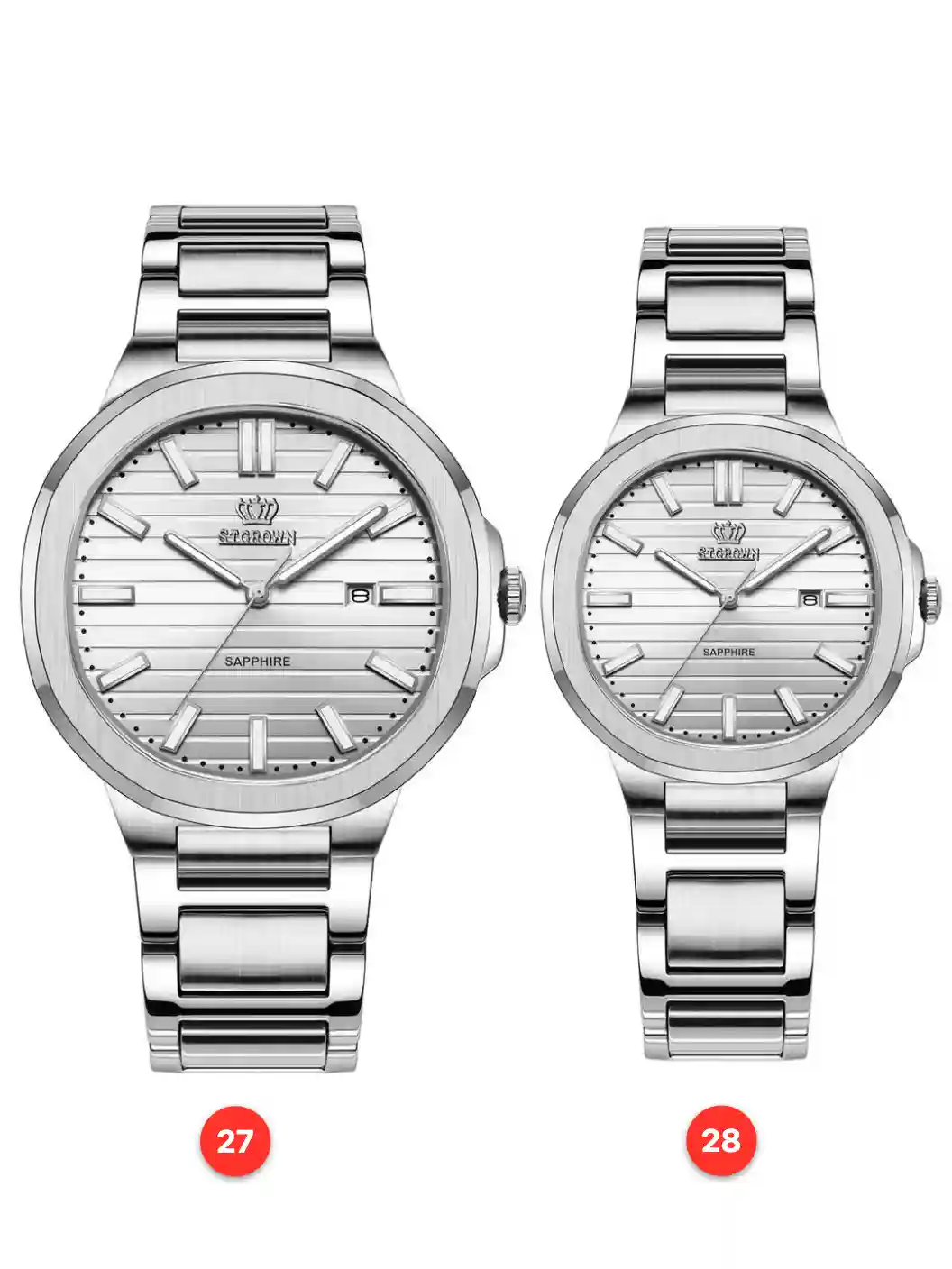 Couple 316L sapphire stainless steel quartz watches available for wholesale model 1