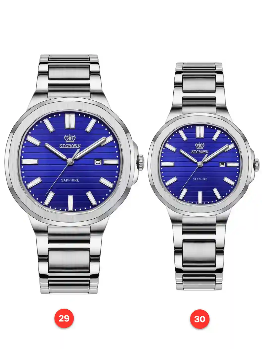 Couple 316L sapphire stainless steel quartz watches available for wholesale model 1