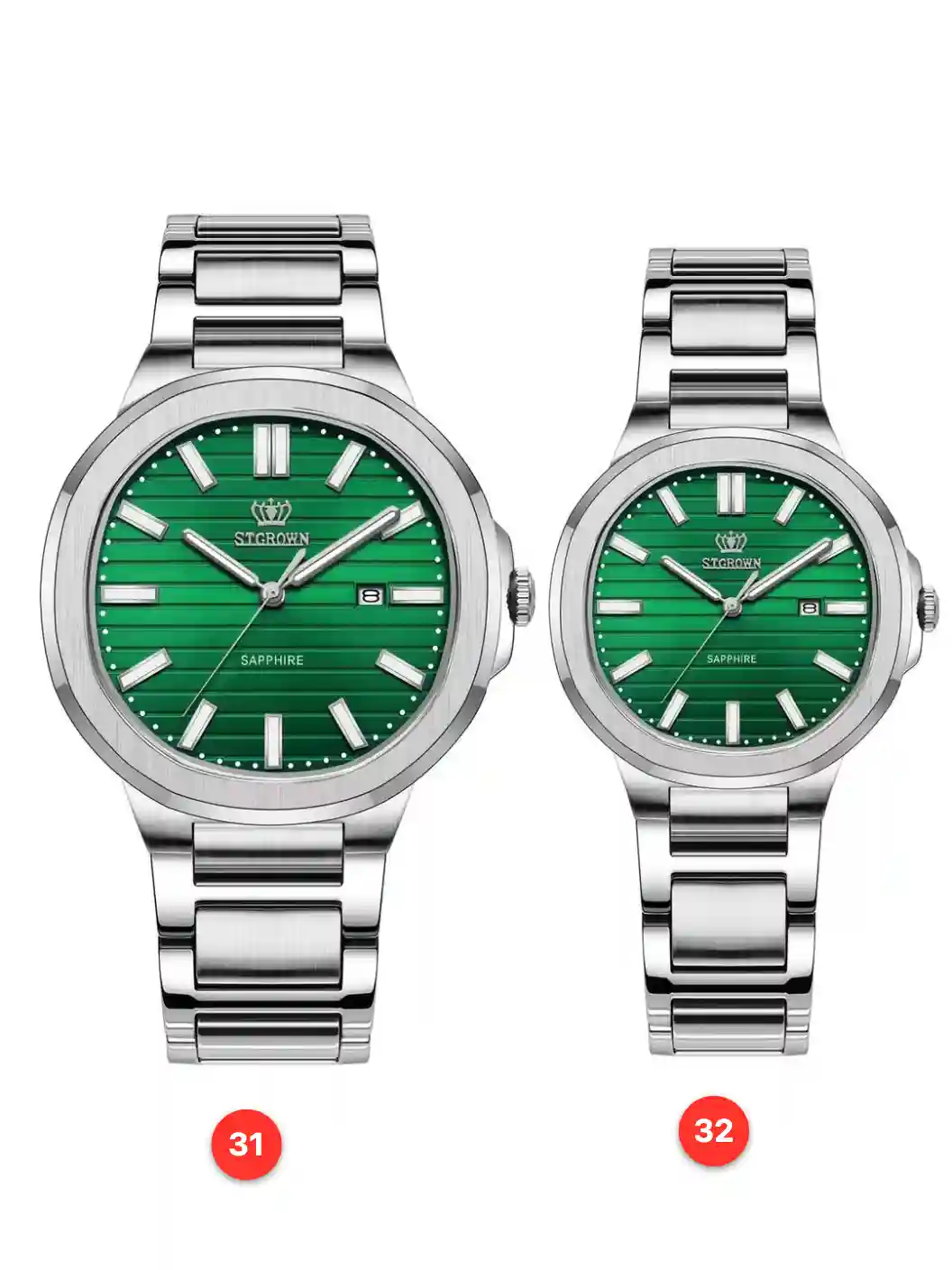 Couple 316L sapphire stainless steel quartz watches available for wholesale model 1