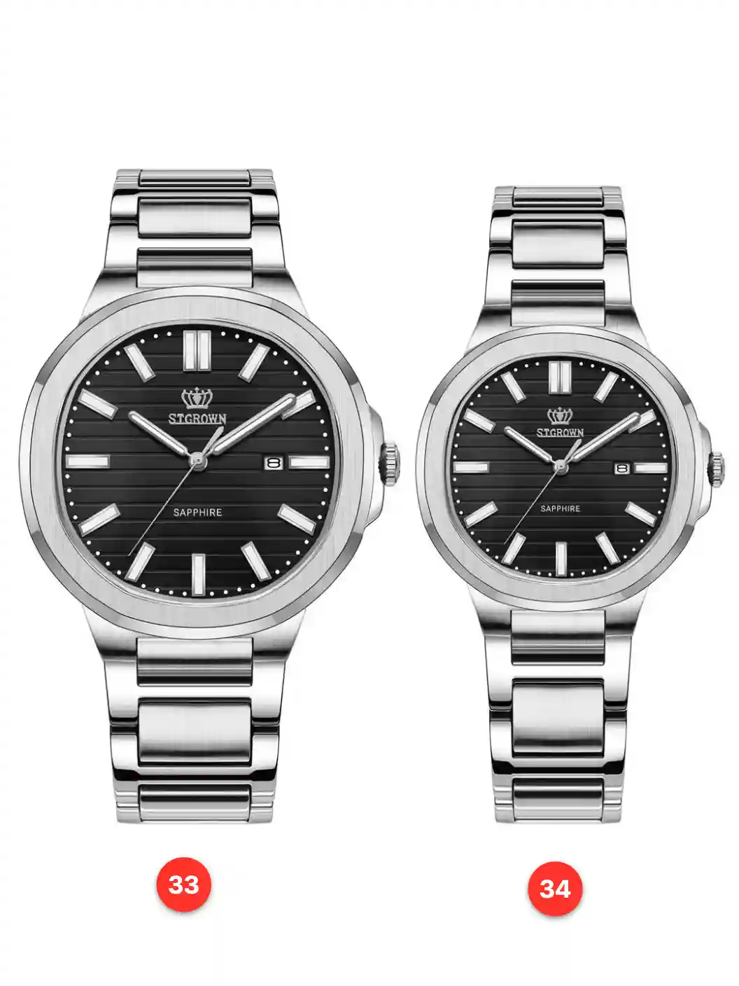 Couple 316L sapphire stainless steel quartz watches available for wholesale model 1