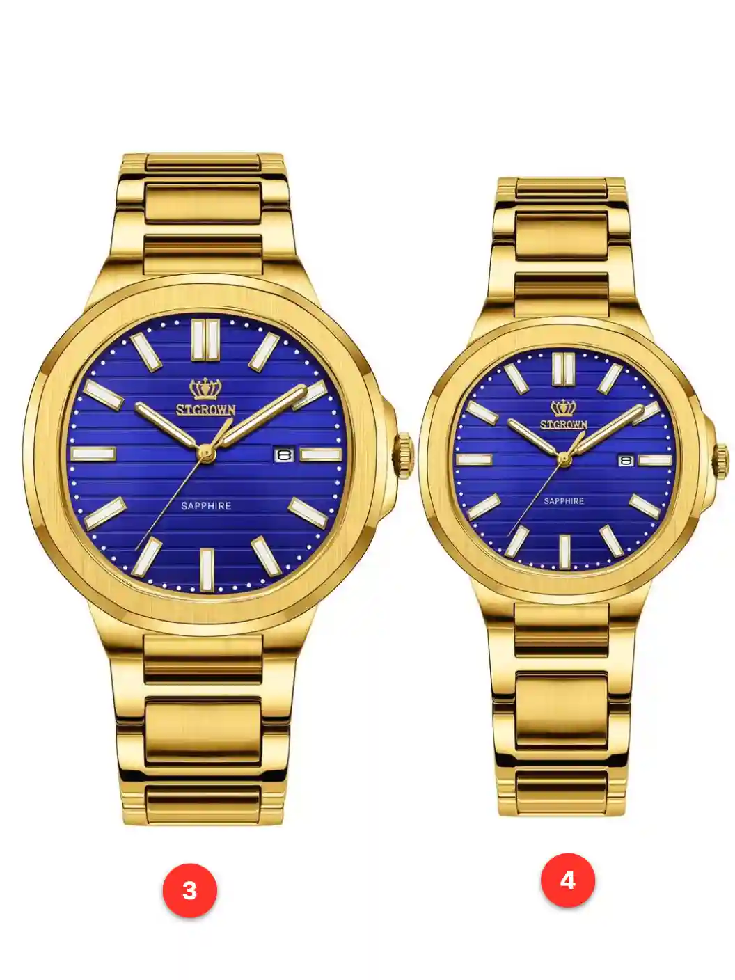 Couple 316L sapphire stainless steel quartz watches available for wholesale model 1