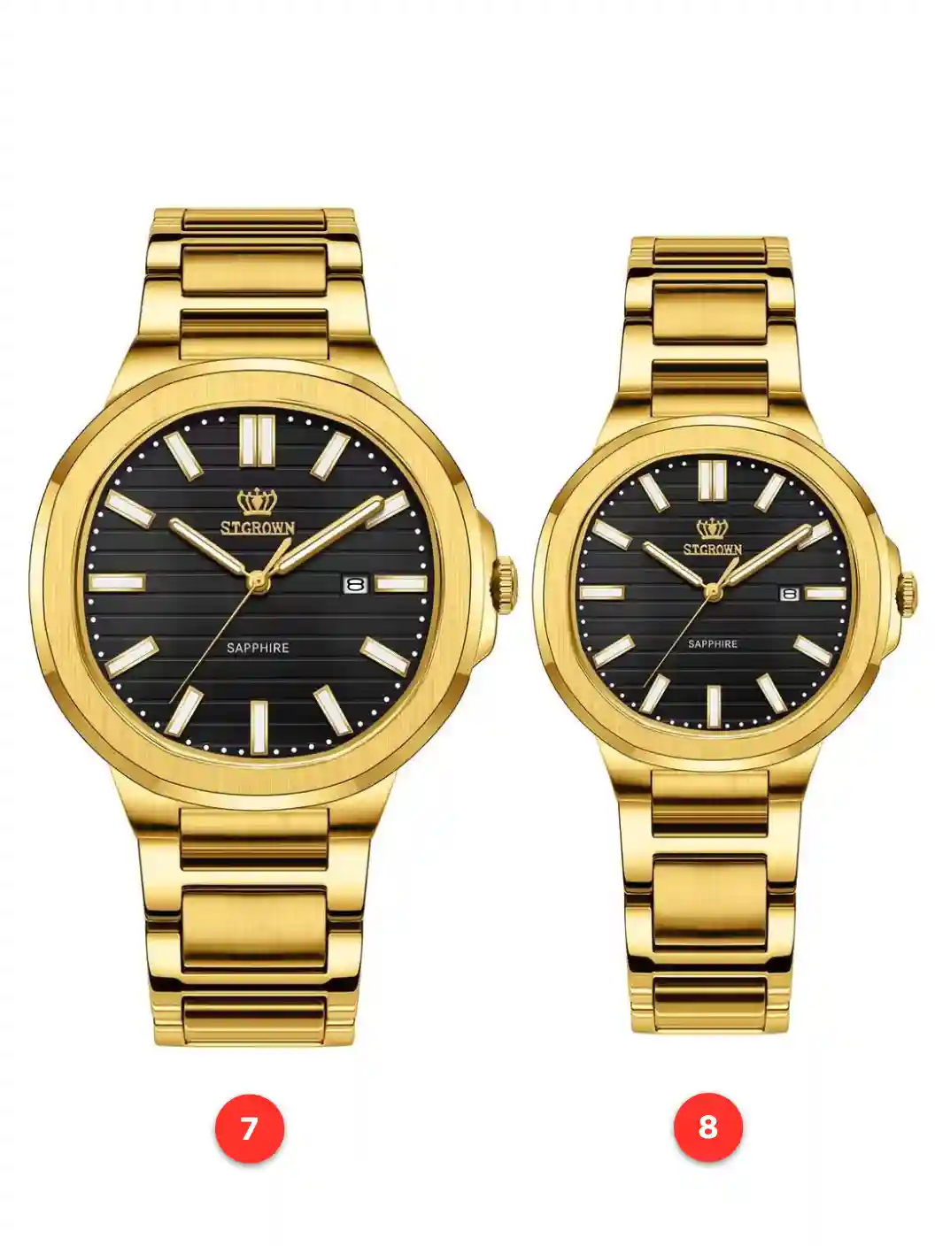 Couple 316L sapphire stainless steel quartz watches available for wholesale model 1