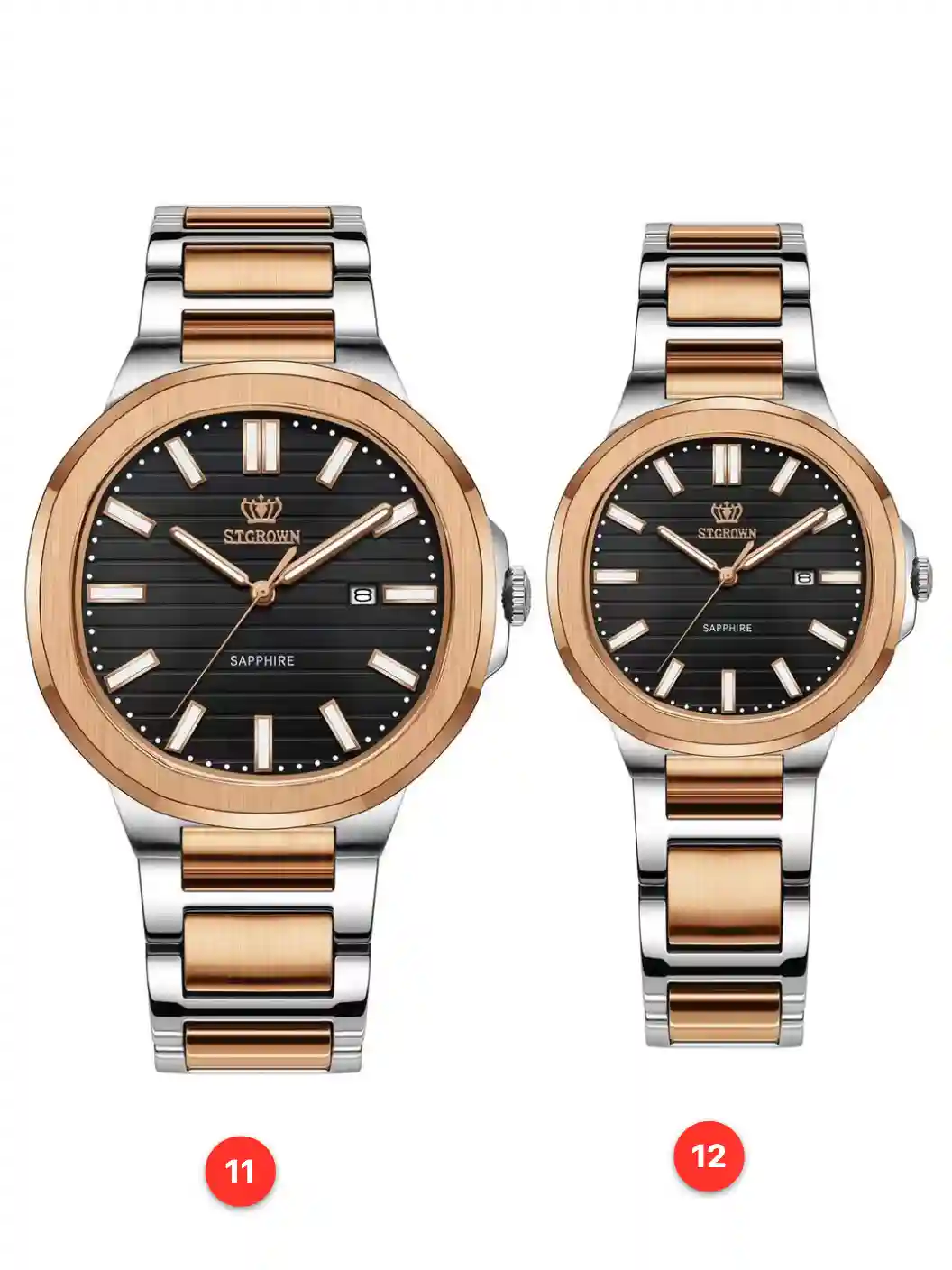 Couple 316L sapphire stainless steel quartz watches available for wholesale model 1