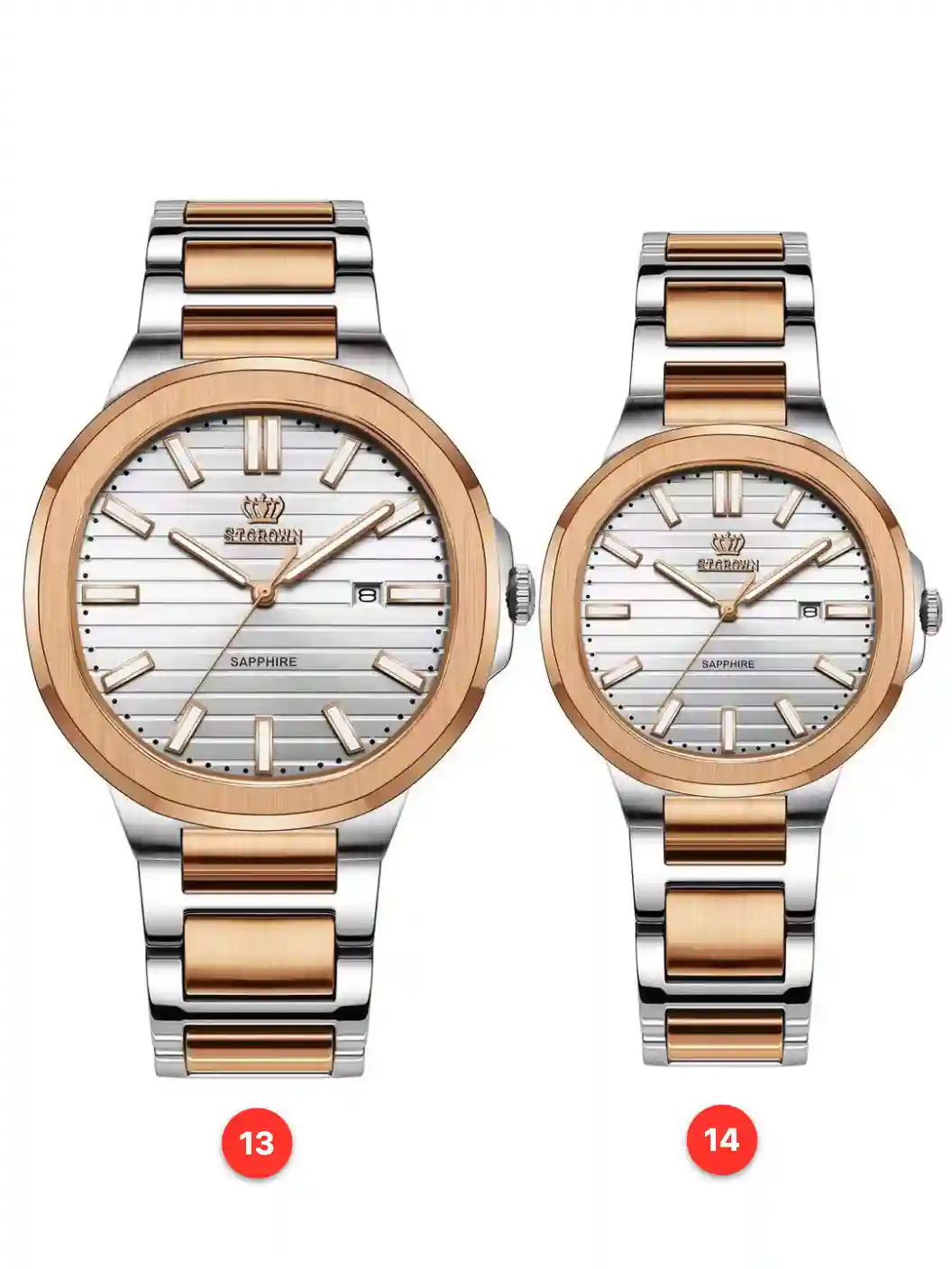 Couple 316L sapphire stainless steel quartz watches available for wholesale model 1