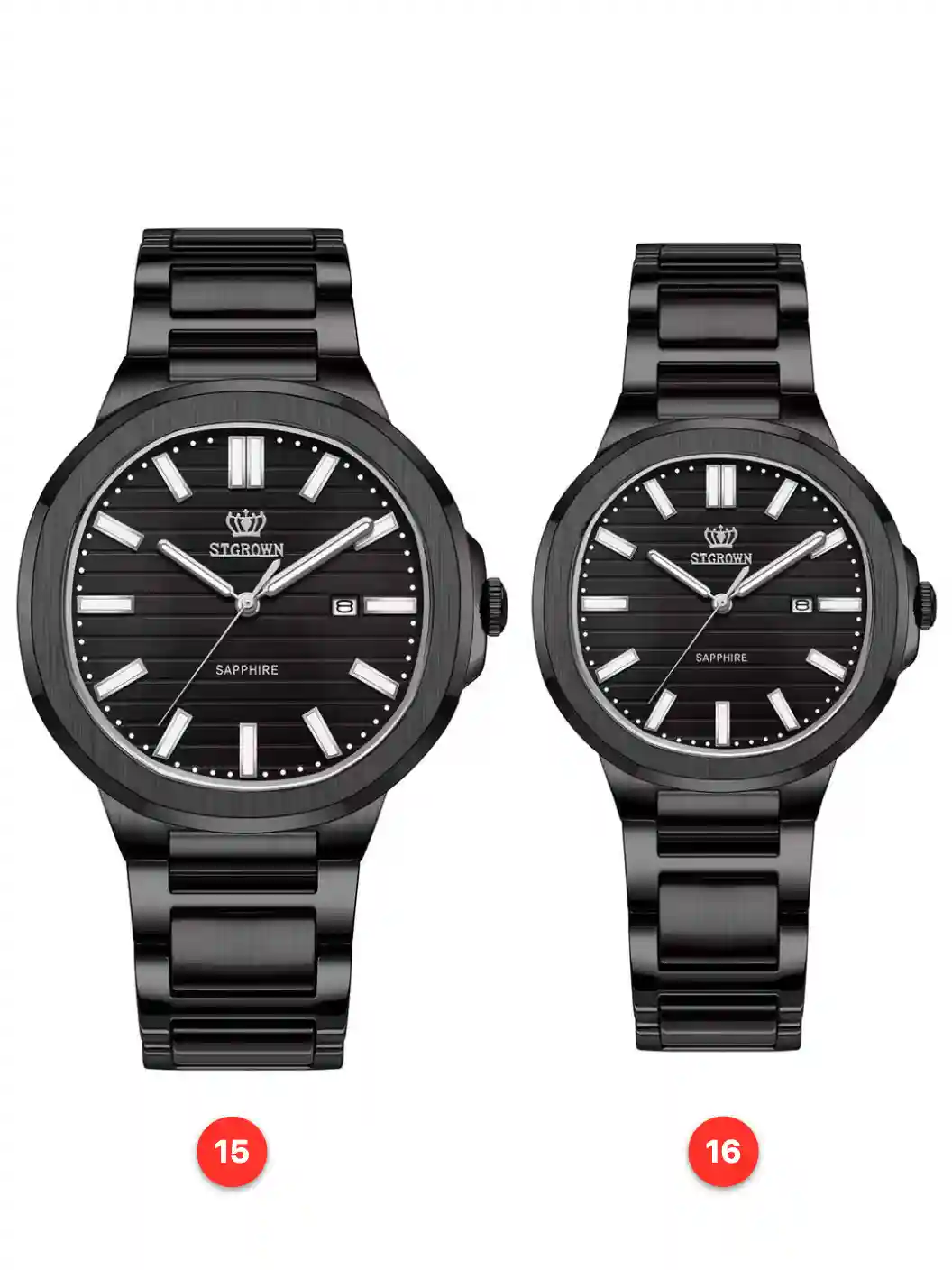 Couple 316L sapphire stainless steel quartz watches available for wholesale model 1
