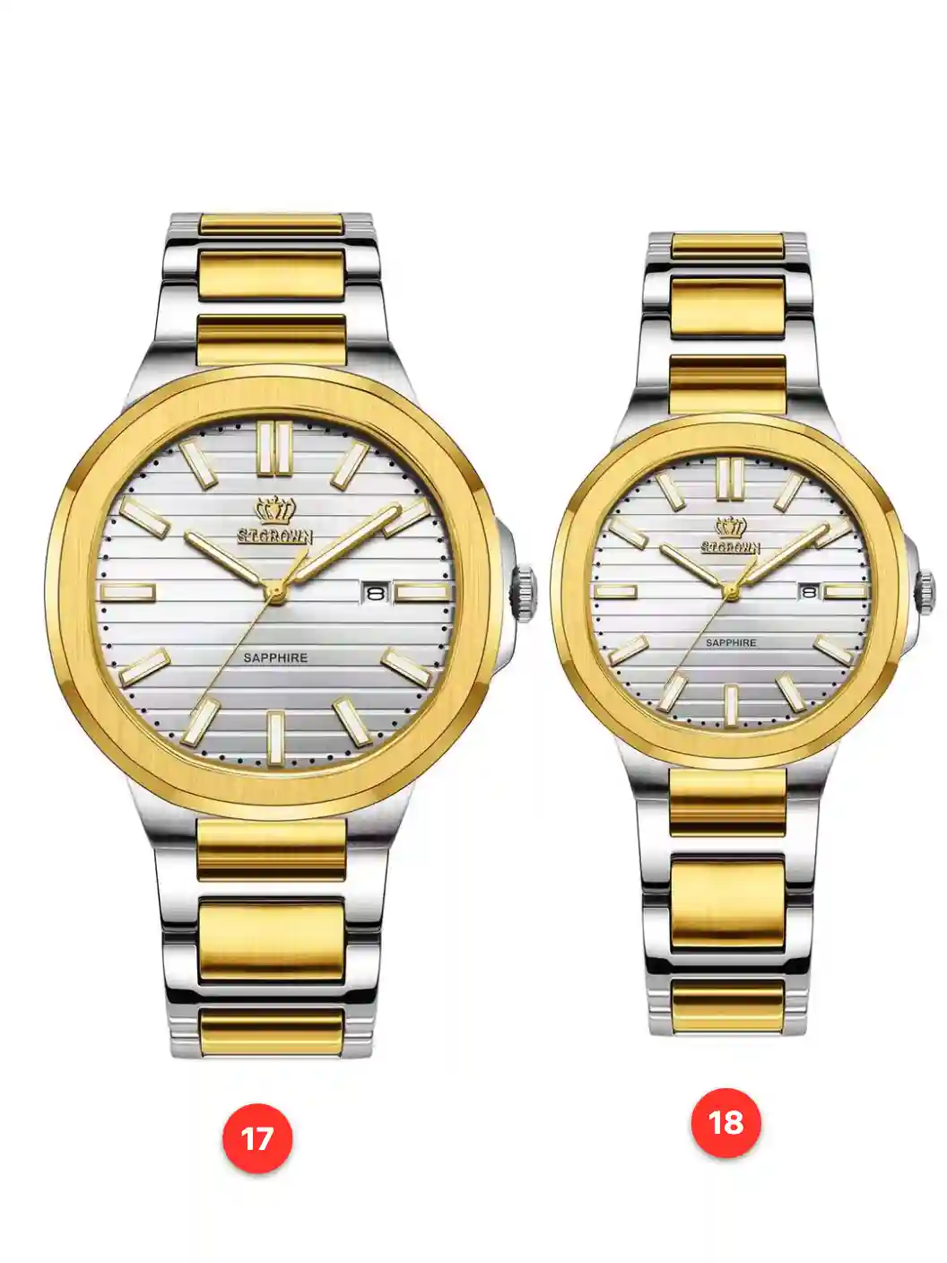 Couple 316L sapphire stainless steel quartz watches available for wholesale model 1